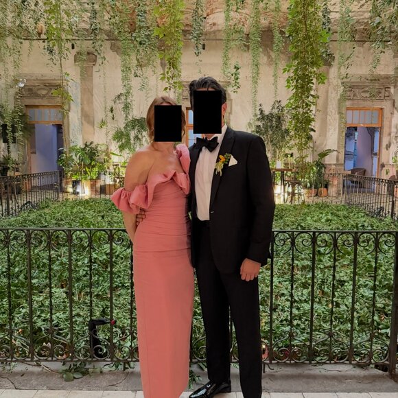 Shona Joy campbell ruffle draped maxi dress - bubblegum size 4 US - Picture 2 of 5